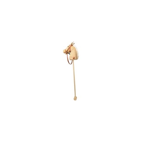 Houten Stokpaard met Geluid - Wit