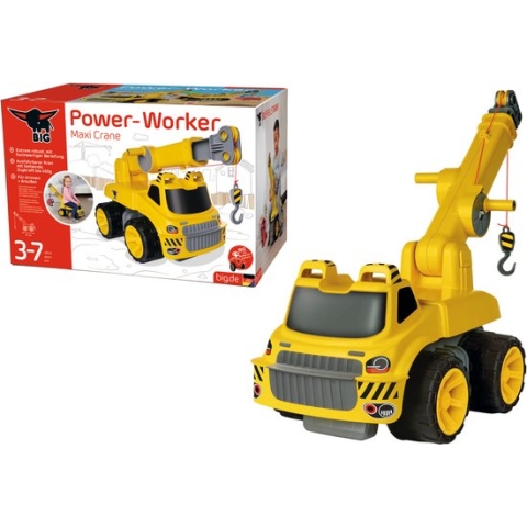BIG - Power-Worker - Maxi Kraanwagen - Vanaf 3 jaar - Loopauto - Buitenspeelgoed