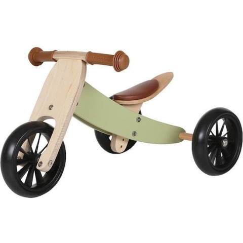 Bandits & Angels loopfiets Smart bike 4in1 retro groen - 1 jaar - jongens en meisjes - hout - groen