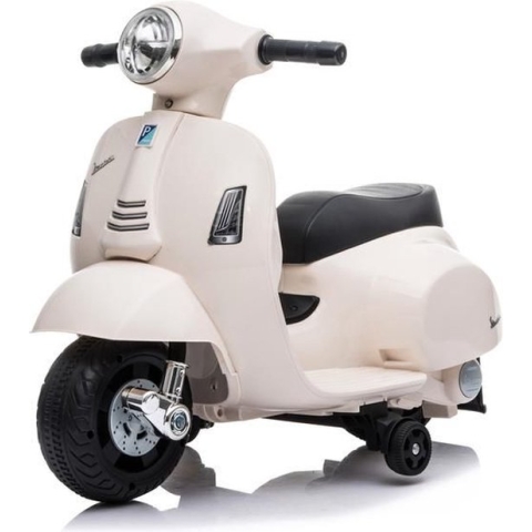 Vespa Mini Elektrische Kinderscooter – 6V – 35cm Zit Hoogte – 1-3 Jaar – LED-verlichting – Wit