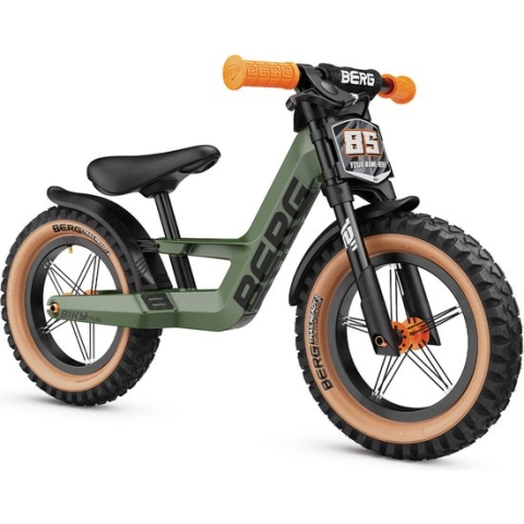 BERG Biky Trail Loopfiets - Magnesium frame - Incl. Handrem - Verstelbaar zadel - 2 tot 5 jaar - Groen/Oranje