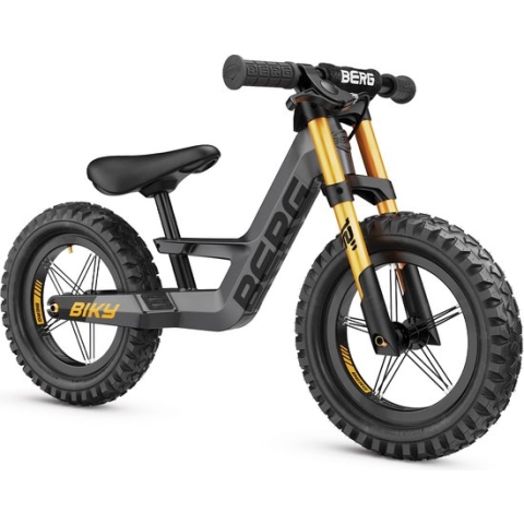 BERG Biky Cross Grey Loopfiets - Grijs - Met handrem - Lichtgewicht frame van magnesium - 2 tot 5 jaar