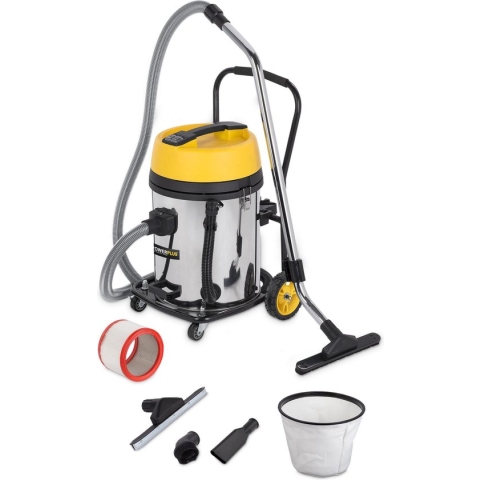 Powerplus POWX325 Alleszuiger - Nat- en droogzuiger - 2x 1200W - Reservoir 60L - Nat/droog - Blazer voor bladeren en vuil - Incl. blaasfunctie, zuigslang en vloerborstel