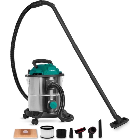VONROC Nat- en droogzuiger – Alleszuiger - Stofzuiger – 1400W – Blaasfunctie – 20L tank – 3m slang - 6m stroomkabel