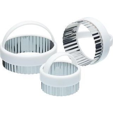 Kitchencraft Uitstekerset Kartelrand Rond Rvs 3-delig