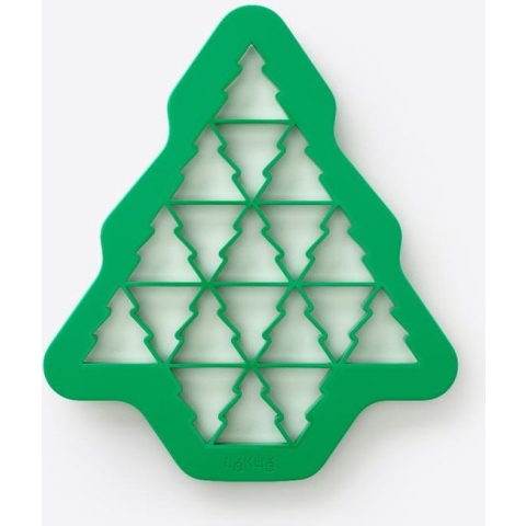 Lékué uitsteekvorm uit kunststof voor 19 kerstbomen groen 23.5x27x1.5cm