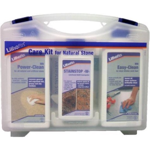 Lithofin Carekit Le voor Graniet, Beton, Natuursteen | Handige onderhoudskoffer voor natuursteen en beton!
