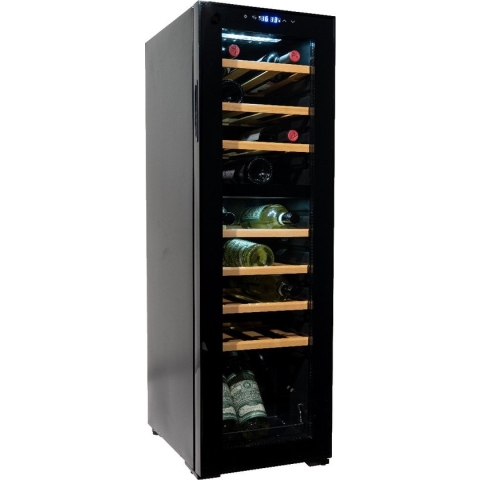 Vinata Premium Wijnkoelkast Vrijstaand Bianco - Zwart - 27 flessen - 111 x 34.5 x 48 cm - Glazen deur