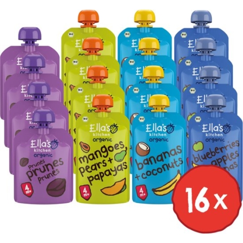 Ella's Kitchen 16 stuks Knijpzakjes Pakket