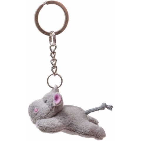 Nijlpaard sleutelhanger knuffel 6 cm - Speelgoed dieren sleutelhangers