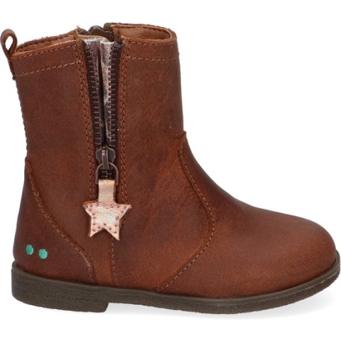 Bunnies JR Cis Classic Meisjes Enkellaarsjes - Bruin - Leer - Ritssluiting