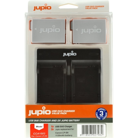 Jupio Kit: 2x Battery LP-E8 1120mAh + USB Dual Charger