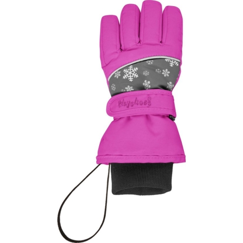 Playshoes - Winter wanten voor kinderen - Sneeuwvlokjes - Roze - maat 4 (18cm) 6-8 years