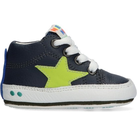 Bunnies JR Zukke Zacht Jongens Babysneakertjes - Blauw - Leer - Veters