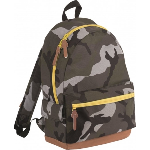 Junior camouflage schooltas rugtas/rugzak 42 cm - 16 liter  A4-formaat - Schooltas - Laptoptas/boekentas zwart