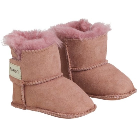 En Fant - Slofjes voor baby's - Schapenvacht voering - Oudroze - maat S (13,5cm)