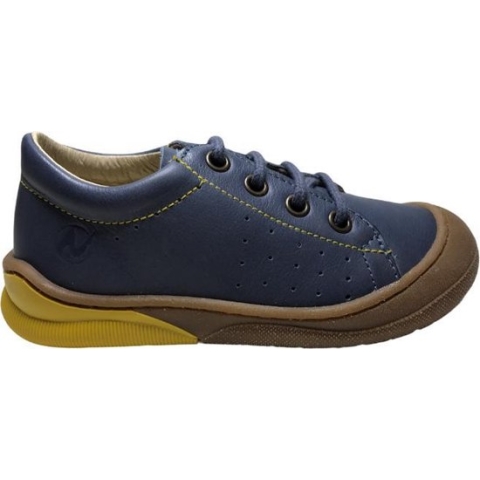 naturino veter bumper lederen sneakers Gabby blauw geel mt 27