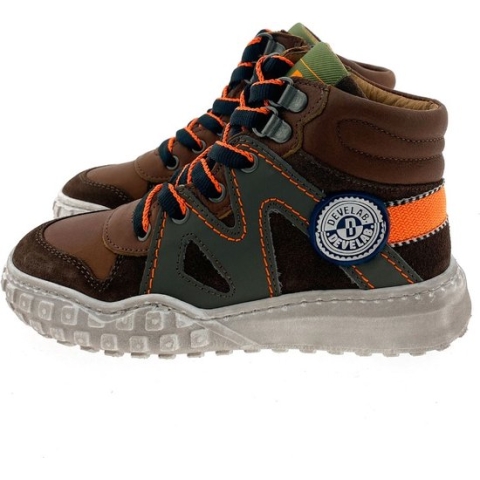 Develab 45687 Hoge sneakers - Leren Sneaker - Jongens - Cognac - Maat 29