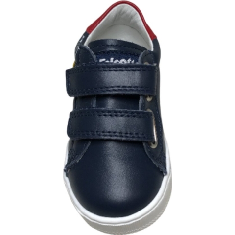 Falcotto Mt 21 velcro's gele pijl lederen sneakers Mervi navy