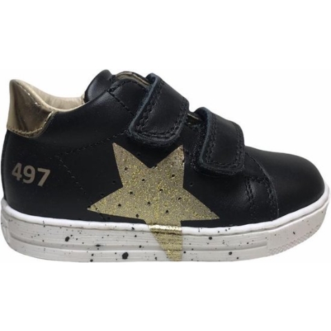 Falcotto velcro's gouden ster lederen sneaker Salazar zwart mt 19
