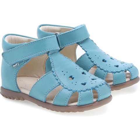 Emel Meisjes Sandalen - Turkoois - Leder - Velcro - Maat 20