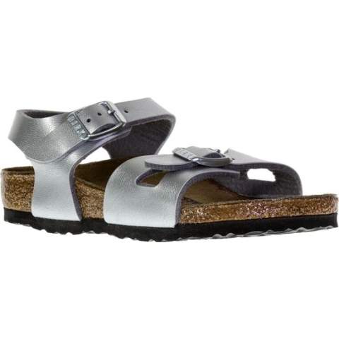 Birkenstock Rio Slippers - Maat 25 - Meisjes - zilver