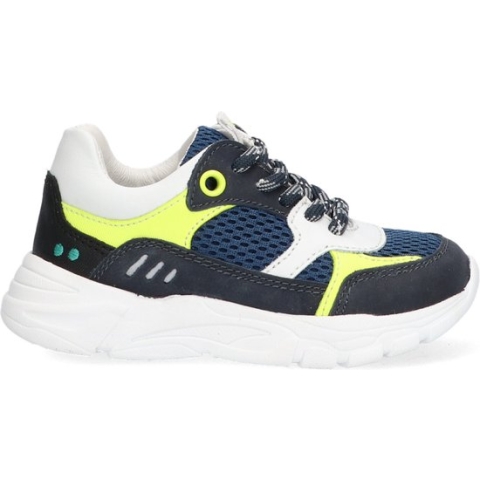 Bunnies JR 222240-529 Jongens Lage Sneakers - Blauw - Leer - Veters