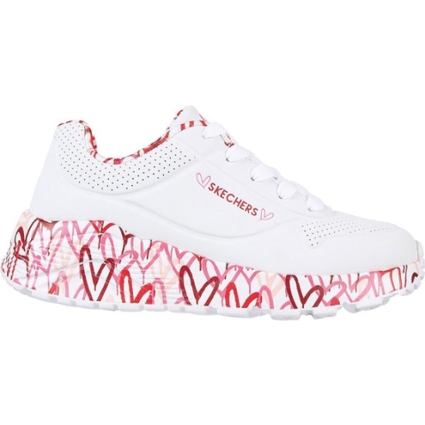 Skechers Uno Light kids sneaker - Wit rood - Maat 27