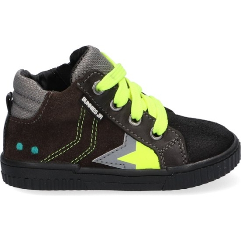 Bunnies JR 221663-488 Jongens Hoge Sneakers - Groen - Suède - Veters