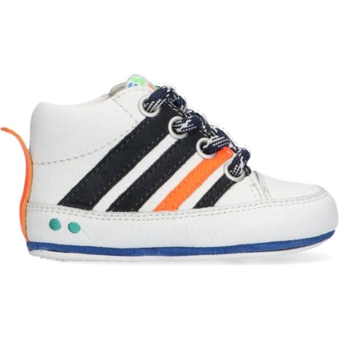 Bunnies JR 222105-500 Jongens Babysneakertjes - Wit - Leer - Veters