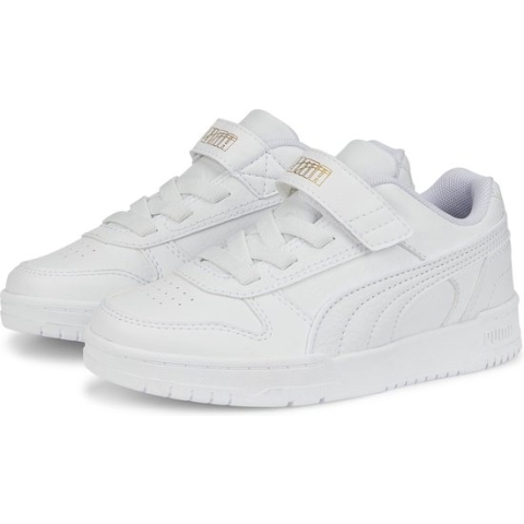 PUMA RBD Game Low AC+PS Kinder Sneakers - Wit/Goud - Maat 30