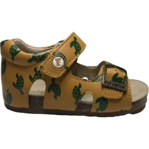 Falcotto gesp velcro groene schildpadden lederen sandalen Bea Oker mt 19