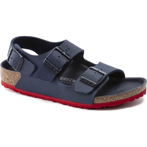 Birkenstock Milano Kids Sandalen Desert Soil Blue Red Narrow-fit | Blauw | Imitatieleer | Maat 26 | 1022211