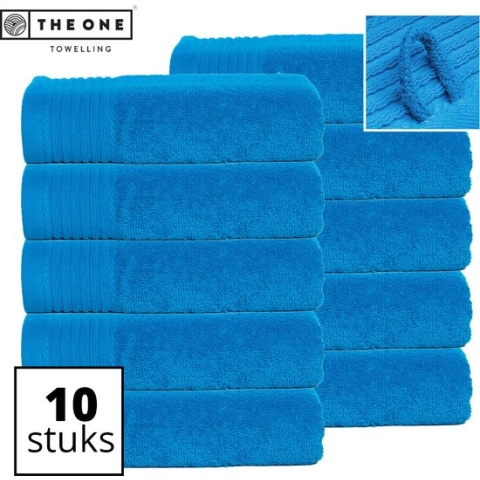 The One Towelling Classic Handdoeken - Voordeelverpakking - Hoge vochtopname - 100% Gekamd katoen - 50 x 100 cm - Turquoise - 10 Stuks