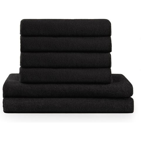 Blumtal Terry Handdoeken Set - 2 x Baddoek & 4 x Handdoek: Zwart