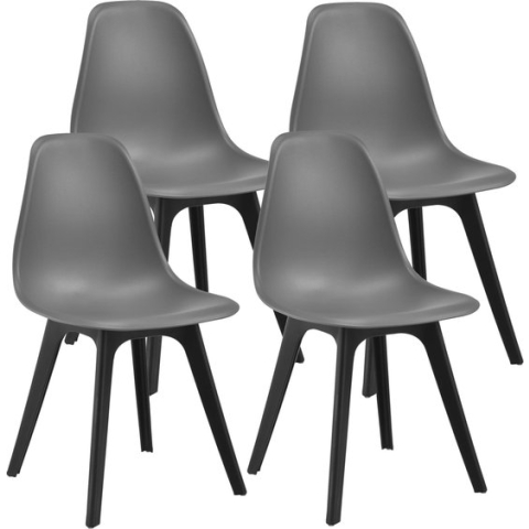 Eetkamerstoel Lendava 83x54x48 cm set van 4 grijs en zwart