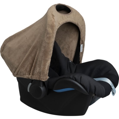 Baby's Only Autostoel zonnekap - Zonnescherm Maxi Cosi 0+ Cozy - Gemaakt van teddystof - Clay