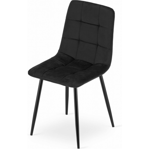 KARA - Velvet eetkamerstoel - zwart - set van 4 eetstoelen