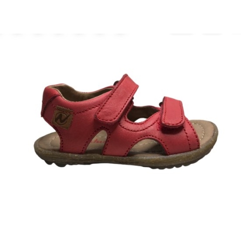 Naturino velcro's effen lederen sandalen sky rood mt 22