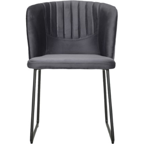 Soof&Tess - Siena Eetkamerstoel - Zwart - Fluweel - Velvet - Industrieel - Met armleuning - Easy Clean Stoffen - Hoge Kwaliteit