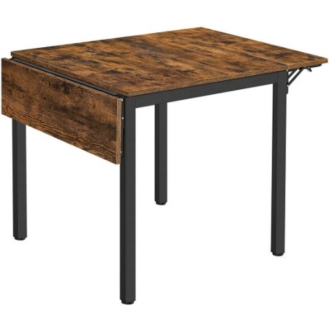 Eettafel, İnklapbare Keukentafel Voor 2-4 Personen, Voor Kleine Ruimtes, Vintage Bruin-Zwart