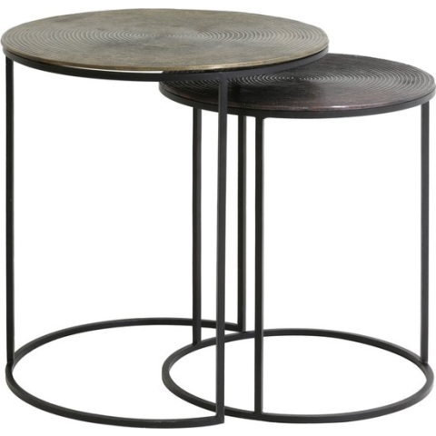 Light & Living Bijzettafel Talca - Koper/Brons - Ø40+Ø49cm - Luxe