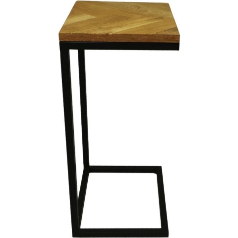 Read bijzettafel Fishbone - 38x30x65 - Naturel/zwart - Eiken/metaal