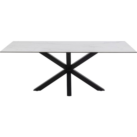 Eettafel Hennie 200x100 keramiek - wit/zwart