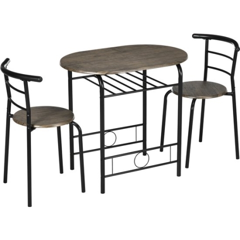 HOMCOM Essgruppe mit 2 Stühlen 835-658
