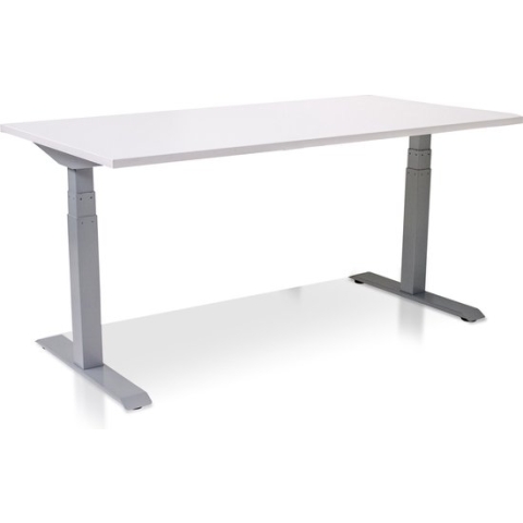 Zit-sta bureau elektrisch verstelbaar - MRC PRO-L 2.0 NEN-EN 527 | 180 x 80 cm | frame aluminium - blad wit | memory functie met 4 standen | 150kg draagvermogen