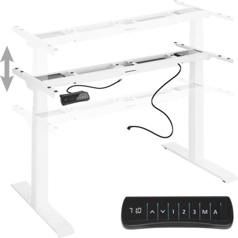 tectake- zit sta bureau - elektrisch tafelframe Denis -wit - 402998