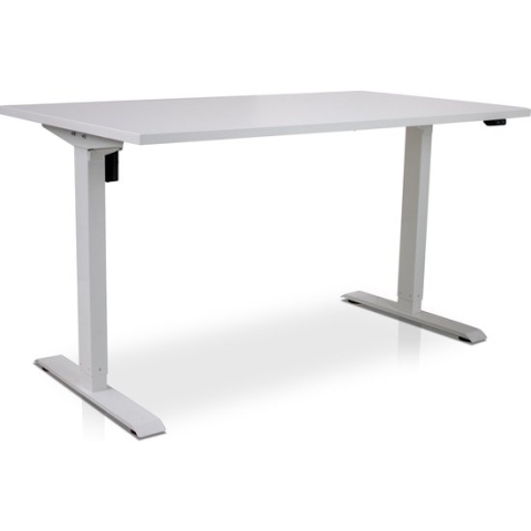 Zit-sta bureau elektrisch verstelbaar - MRC EASY | 140 x 80 cm | frame wit - blad wit