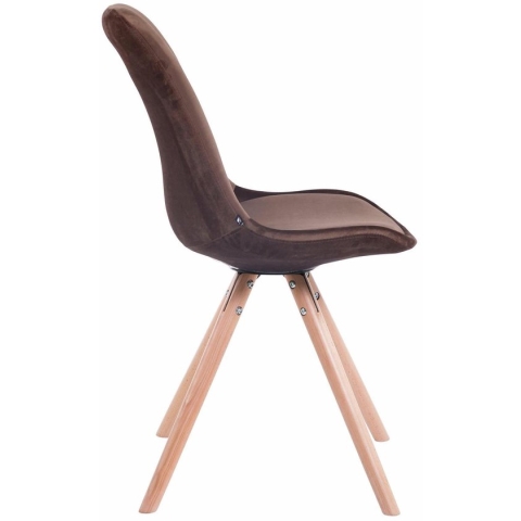 CLP Toulouse - Eetkamerstoel - Rond frame - Fluweel bruin natura