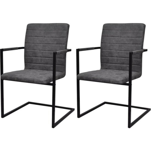 vidaXL-Eetkamerstoelen-2-st-kunstleer-grijs